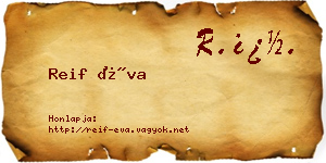 Reif Éva névjegykártya